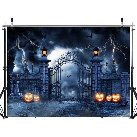 7x5FT Halloween Backdrop Pumpkin Photo Background - Picture 2 of 3